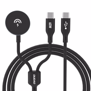 Dudao A12MaxC PD60W 2-in-1 Charger for Apple Watch / USB-C 1.2m - Black