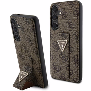 Guess Grip Stand 4G Triangle Strass Suojakuori Samsung Galaxy S24:lle - ruskea/ruskea