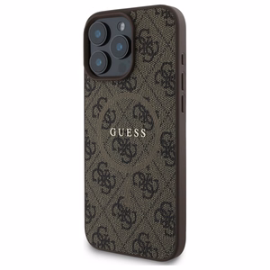 Guess 4G Ring Classic Logo MagSafe Suojakuori iPhone 16 Pro Max:lle - Ruskea