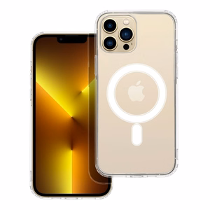 Suojakuori iPhone 13 PRO MAX:lle Clear Mag Cover (STR) yhteensopiva MagSafen kanssa läpinäkyvä