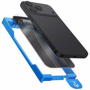 Uniq Optix Exofit Privacy karkaistu lasi iPhone 17 Pro:lle asennustyökalulla