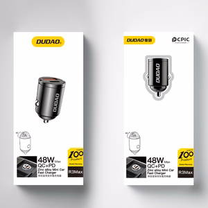 Dudao R3MAX 48W QC PD mini auton Laturi - musta