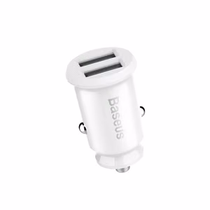 Baseus Grain autolaturi 2x USB 3.1A, valkoinen