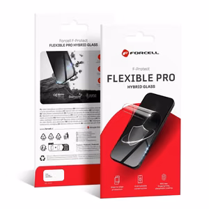 Hybrid glass for Samsung S24 Ultra Forcell Flexible 5D black (Hot Bending) - functioning fingerprint reader