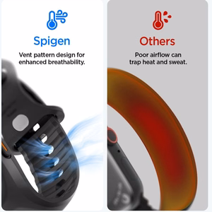 Spigen Liquid Air Pro -suojakuori rannekkeella ja 9H-panssarilasi Apple Watch Ultra 49 mm -mallille, mustat