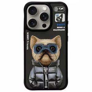 NIMMY Suojakuori COOL&CUTE 2.0 Dog iPhone 15 Pro Max:lle - musta