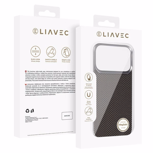 Liavec Carbon Layer Magsafe Aramid Fiber suojakuori Iphone 17 Pro Max kultainen