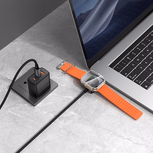 Hoco USB C to USB C cable PD100W with wireless charging for Apple Watch 1,2 m CW66 black