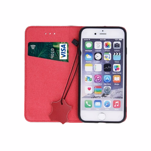 Genuine Leather Smart Pro iPhone 17 Pro 6,3:lle tummanpunainen