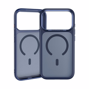 Benks Magnetic Mist Case -suojakuori metallikehyksellä (A070) Iphone 17 Pro Max:lle, sininen (kameran ohjauspainike)