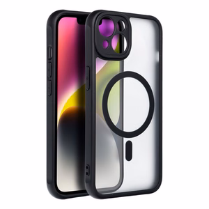 Suojakuori iPhone 14:lle Full Matte Mag Cover yhteensopiva MagSafe musta
