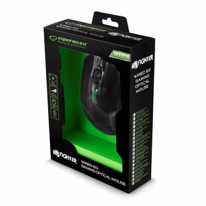 Esperanza MX205 Fighter hiiri pelaaminen oikeakätinen USB Type-A optinen 2400 DPI
