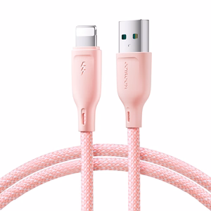 Joyroom Multi-Color Series S-A34 USB-A / Lightning 3A Kaapeli 1m - vaaleanpunainen