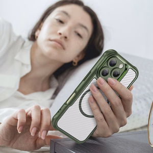 Leading Series MagSafe Silikoninen Suojakuori iPhone 16 Pro:lle - Vihreä