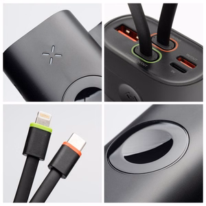 Ulkoinen akku Forcell F-Energy F10K4 PD QC3.0 3A 22,5W 10000 mAh yhteensopiva Apple Watch:lle musta