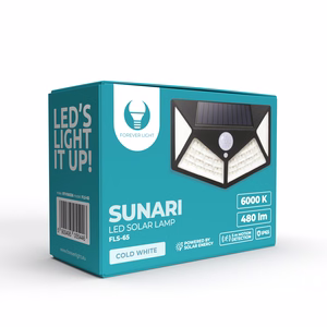 Forever Light Aurinkokenno LED-lamppu SUNARI FLS-65 100*SMD PIR 6W 480lm 6000K 1200mAh Li-Ion