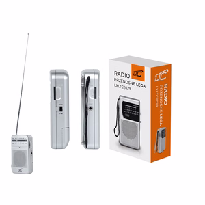 LTC kannettava taskuradio LEGA, AM/FM, mini jack, hopea