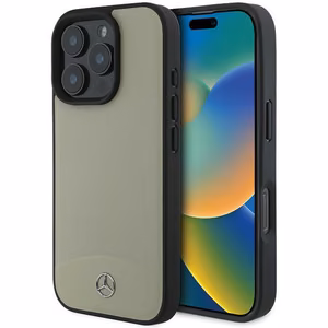 Mercedes MB Textured and Plain Nahkainen MagSafe Suojakuori iPhone 16 Pro Max:lle - Beige
