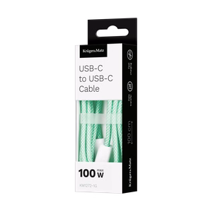 Krüger&Matz Basic USB-C–USB-C-kaapeli, 100 W, 1 m, vihreä
