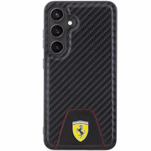 Ferrari Carbon Stitched Bottom suojakuori Samsung Galaxy S24:lle - musta