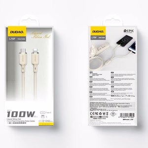 Dudao L7SF 2in1 kaapeli USB-C - USB-C / Lightning 100W 1.2m - beige