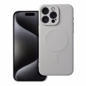 Silikoninen Mag Cover (MagSafe) iPhone 15 Pro Max:lle titaani