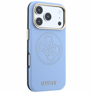 Guess Perforated 4G Gold Logo MagSafe suojakuori mallille iPhone 18 Pro / 17 Pro – väri: vaaleansininen