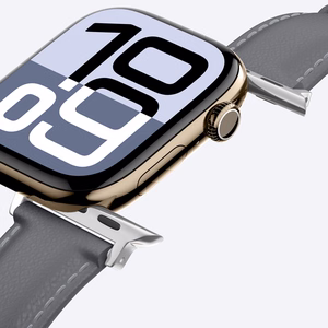 AmazingThing Class Band Leather Strap for Apple Watch 45 / 46 / 49 mm - Gray