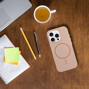 Case for iPhone 14 PLUS Glossy Mag Cover compatible with MagSafe desert gold