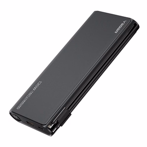 Ulkoinen akku Veger TCE130 (W2503) PD 130W 25000 mAh sisäänrakennetuilla Type C -kaapeleilla / Lightning musta