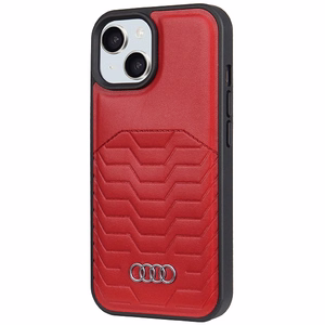 Audi Tekonahkainen Suojakuori MagSafella iPhone 15 Plus / 14 Plus:lle - punainen
