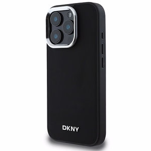 DKNY Plain Hopeinen Logo MagSafe iPhone 16 Pro Max:lle Suojakuori - Musta