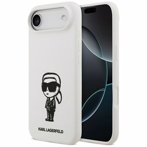 KARL LAGERFELD suojakuori iPhone 17 Air MagSafe-yhteensopiva KLHMP17MSKIGROH (Silicone W/ KL Sketch & Logo) valkoinen
