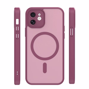 Mag Matt case for iPhone 12 6,1" maroon camera protection