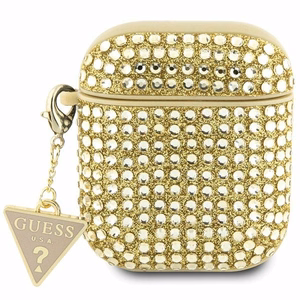 Guess GUA2HDGTPD AirPods 1/2 suojus kultainen/kultainen Rhinestone Triangle Charm