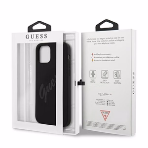 Guess GUHCP12LLSVSBK iPhone 12 Pro Max 6.7" musta/musta kovakotelo Script Vintage