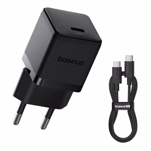 Baseus Palm 20W USB-C Laturi + USB-C - USB-C Kaapeli 1.0m musta TZCCSUP-L01