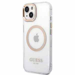 Guess GUHMP14SHTRMD iPhone 14 6.1 "kulta / kulta kova kotelo Metal Outline Magsafe metalli ääriviivat