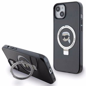 Karl Lagerfeld Suojakuori iPhone 15 6.1 KLHMP15SHMRSKHK musta HC MagSafe Ringstand KH