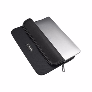 Tucano Colore2 neoprene laptop sleeve for MacBook Air 13-inch (M5/M4/M3/M2/M1, 2026–2018), MacBook Pro 13-inch and 12-inch laptops, black