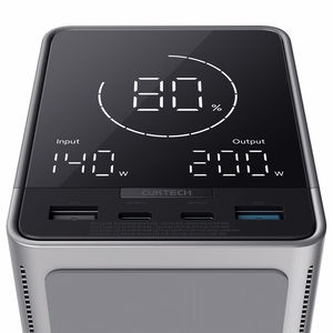 Cuktech Powerbank 300W 40000mAh with Wireless Charging 2x USB-C + 2x USB-A - Black