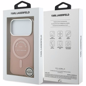 Karl Lagerfeld IML Karl RSG Logo MagSafe -kuori iPhone 17 Pro - pinkki