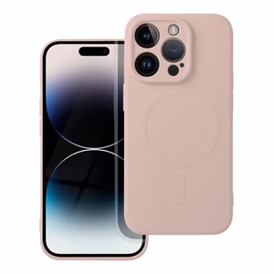 Silikoninen Mag Cover iPhone 14 PRO:lle yhteensopiva MagSafen kanssa vaaleanpunainen