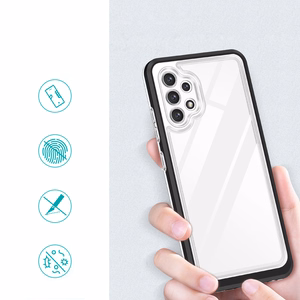 Kirkas 3in1 Kotelo Samsung Galaxy A72 4G Frame Gel Cover Musta