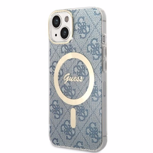 Setti Guess GUBPP14MH4EACSB kotelo+laturi iPhone 14 Plus 6.7" sininen kovakotelo 4G Print MagSafe