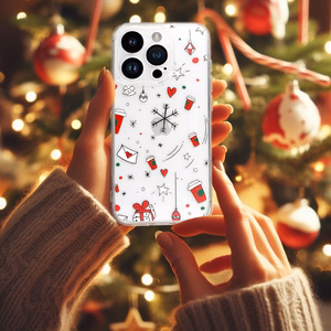 TEL PROTECT Joulu läpinäkyvä Suojakuori iPhone 16 Pro Max:lle Design 3