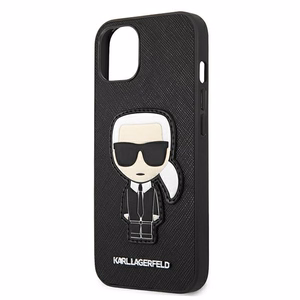 Karl Lagerfeld Saffiano Ikonik Karl's Patch Kotelo iPhone 13 mini - Musta