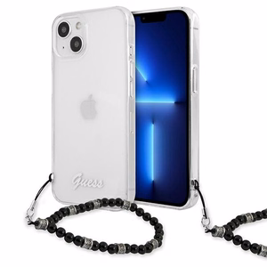 Guess GUHCP13SKPSBK iPhone 13 mini 5.4" läpinäkyvä kovakotelo Musta Pearl