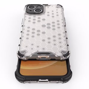 Honeycomb tapauksessa iPhone 14 panssaroitu hybridi kansi läpinäkyvästä