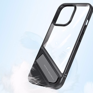 Ugreen Fusion Kickstand Suojakuori iPhone 13 Pro:lle - kova suoja geelireunuksella ja jalustalla, musta (90153)